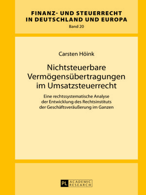 cover image of Nichtsteuerbare Vermögensübertragungen im Umsatzsteuerrecht